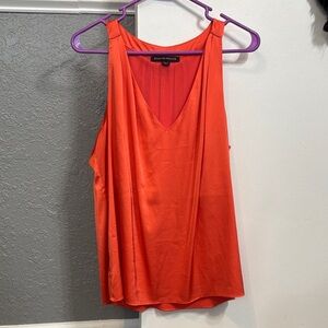 Boston Proper Vibrant Orange V-Neck Camisole